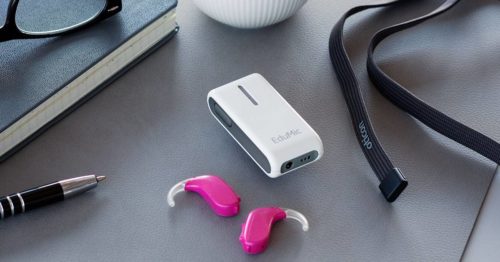 EduMic(ワイヤレスマイク)と耳掛け型補聴器